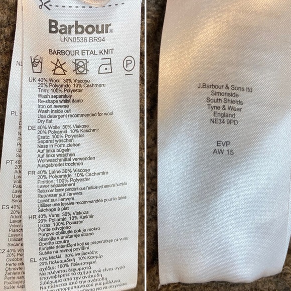 Barbour Etal Sweater Dress Winter Tartan Merino Wool/Cashmere Blend Size 6 Brown - Picture 14 of 14